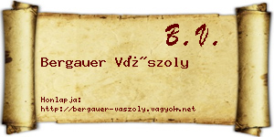 Bergauer Vászoly névjegykártya